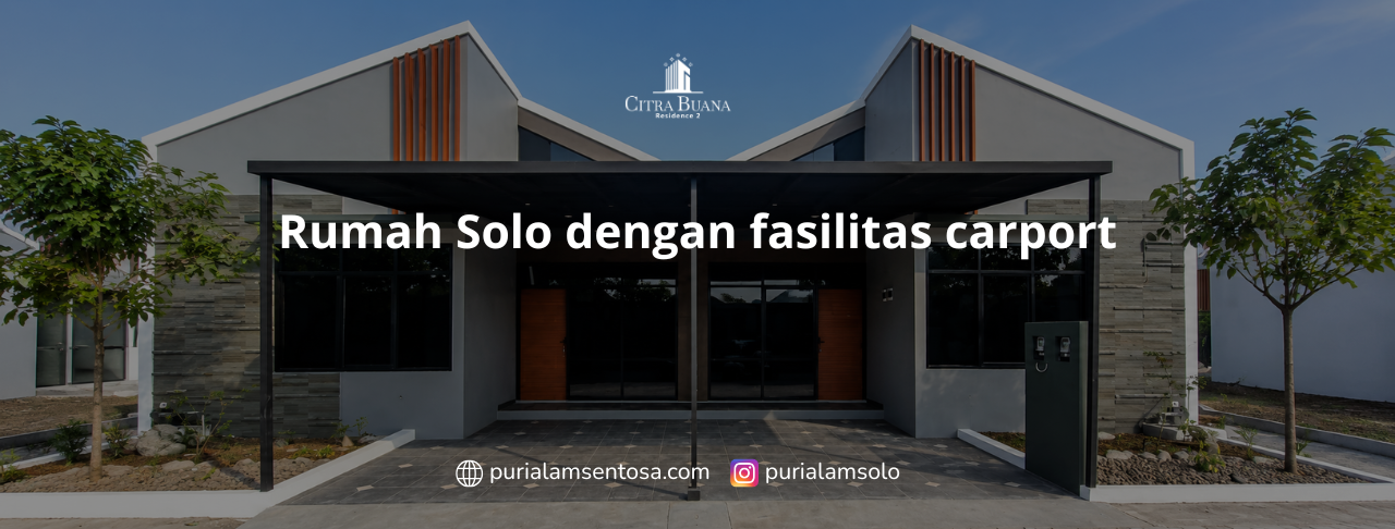 Rumah Solo dengan fasilitas carport