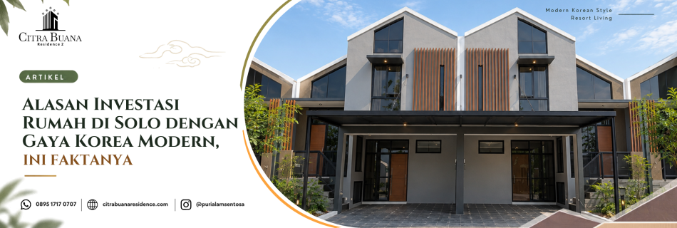 fasad rumah bergaya Korea modern di Citra Buana Residence 2