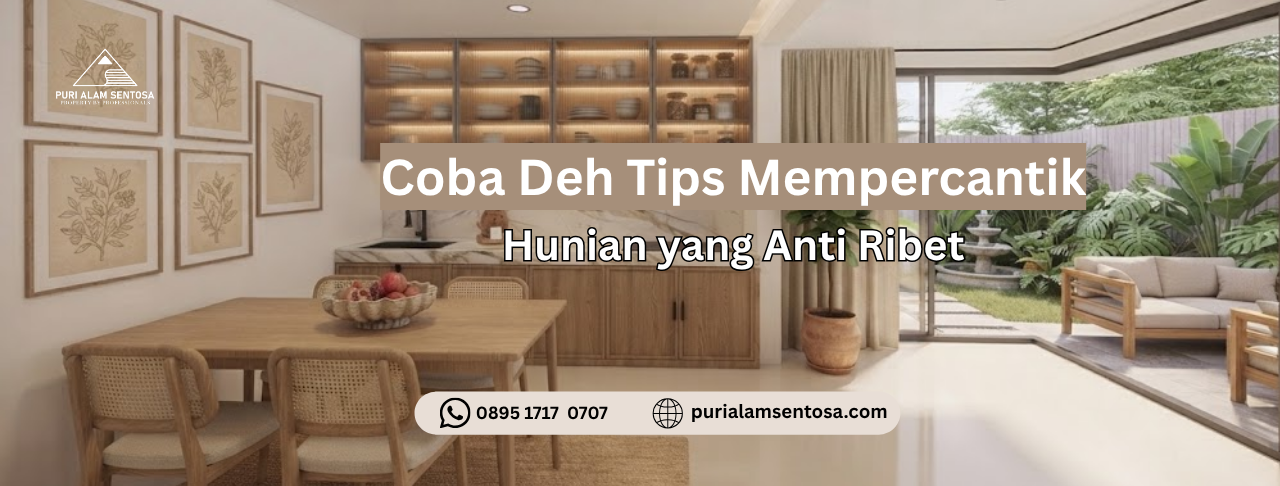 tampilan hunian berlatar dapur dan halaman luar