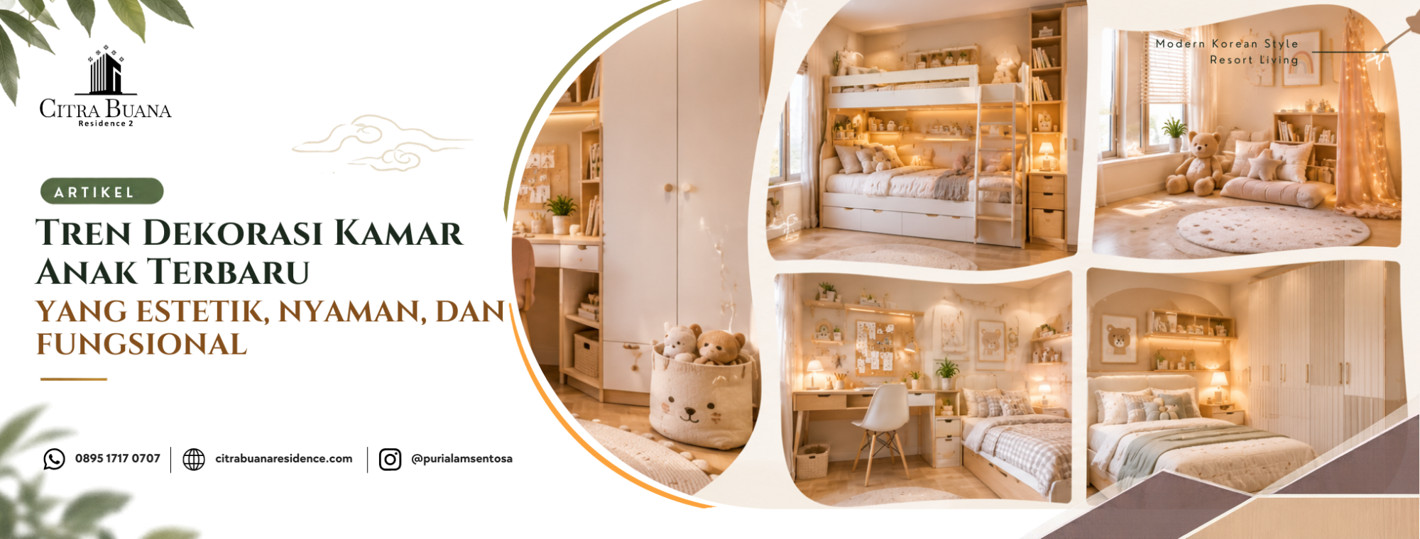 Inspirasi kamar anak estetik dengan warna pastel dan furnitur multifungsi.