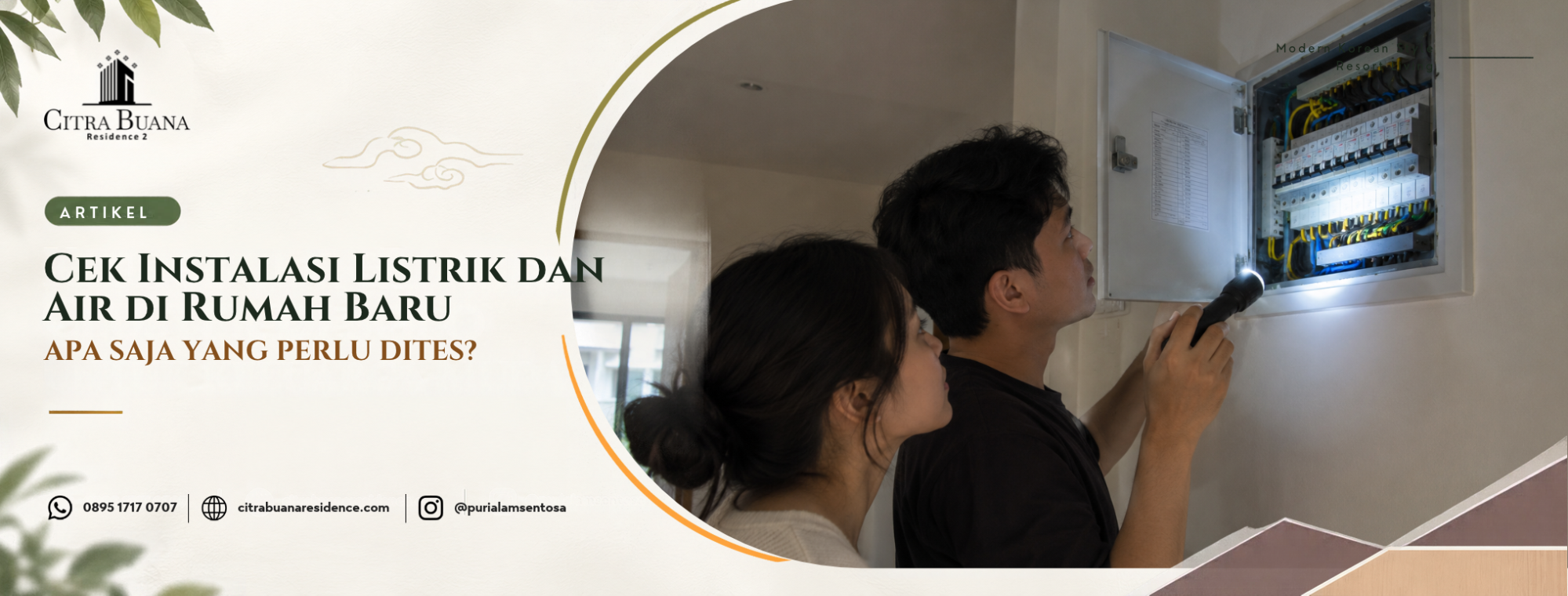 pasangan muda sedang cek instalasi listrik
